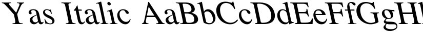 Yas Italic font
