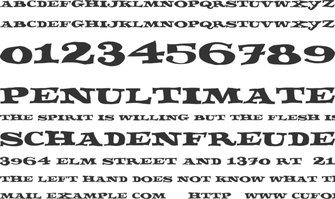 Fettecke font preview