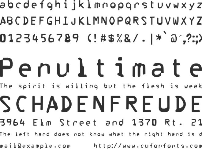 Corrupter font preview