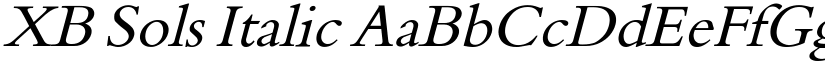 XB Sols Italic font