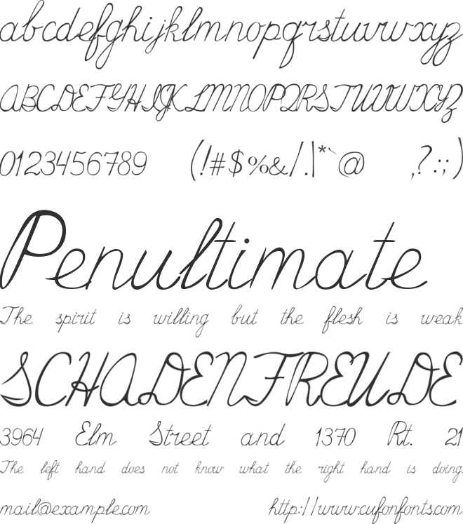 School Cursive font preview