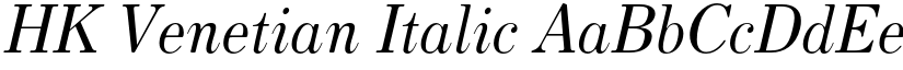 HK Venetian Italic font