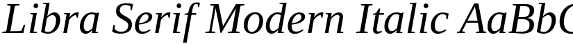 Libra Serif Modern Italic font