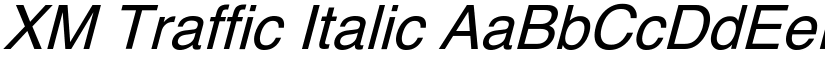 XM Traffic Italic font