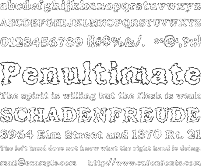 Seismacrap font preview