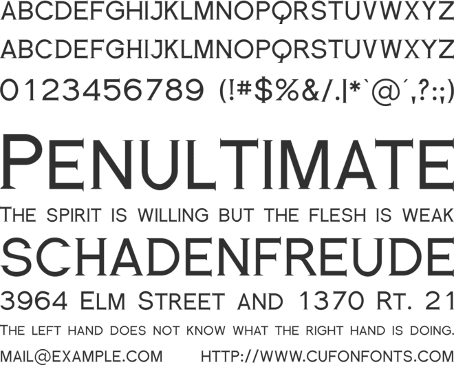Romanesque Serif font preview