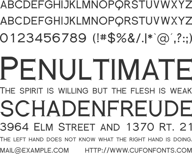 Romanesque Serif font preview