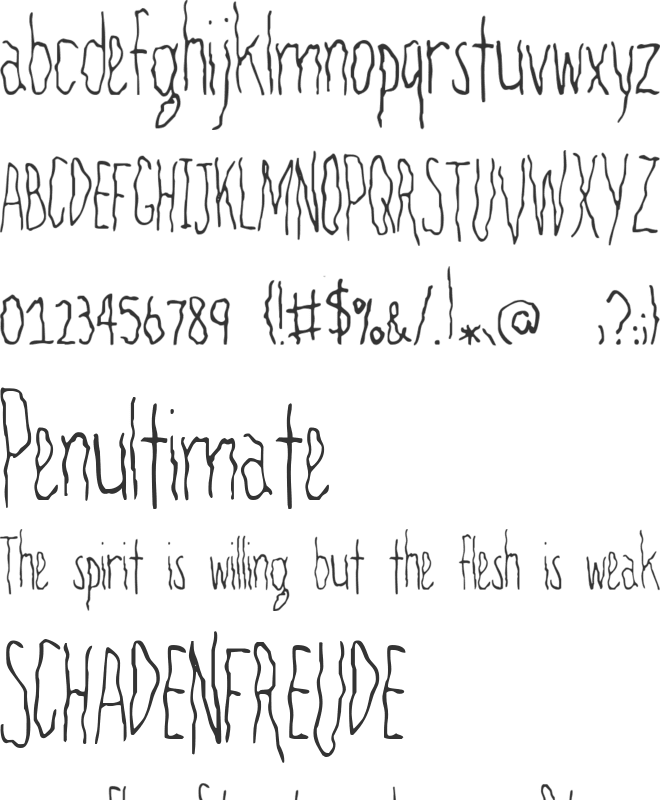 Filamental font preview