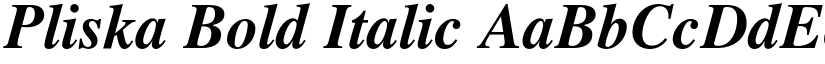 Pliska Bold Italic font