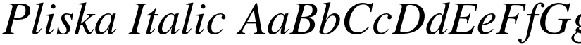 Pliska Italic font
