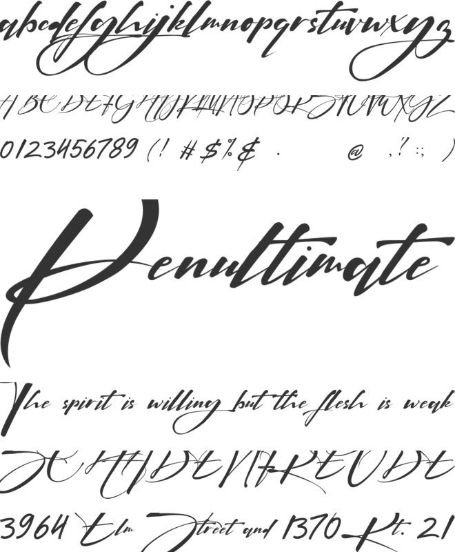 Signatrue font preview