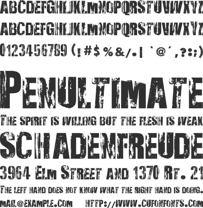 Very Damaged font preview