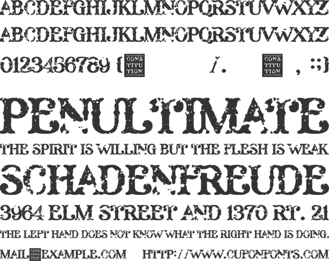 Constitution font preview