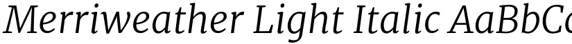 Merriweather Light Italic font