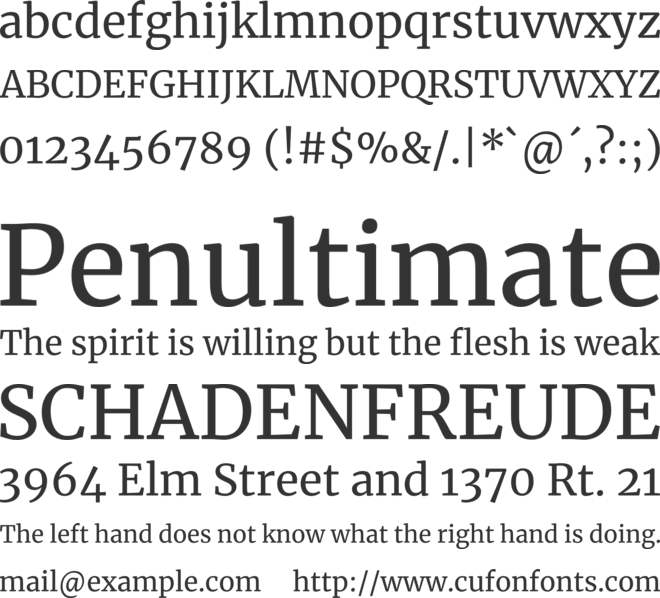 Merriweather font preview