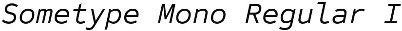 Sometype Mono Regular Italic font