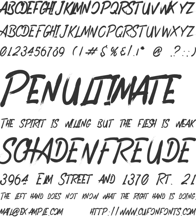 Granger font preview