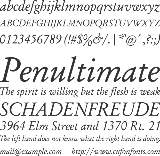 Alexander font preview