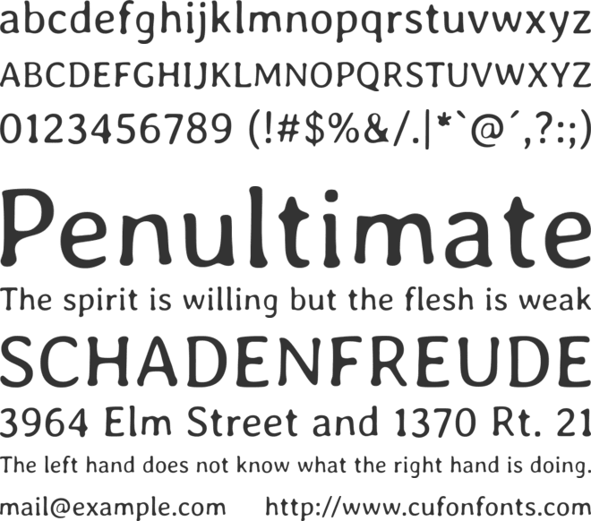 Averia GWF font preview