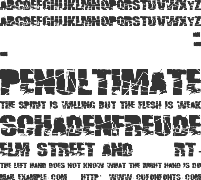 Broken 74 font preview