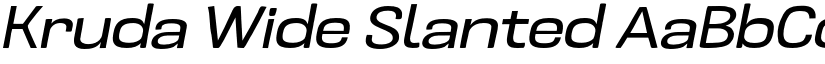 Kruda Wide Slanted font