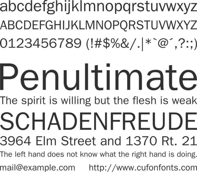 UnGraphic font preview