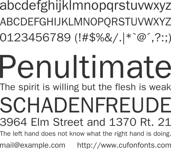 UnGraphic font preview