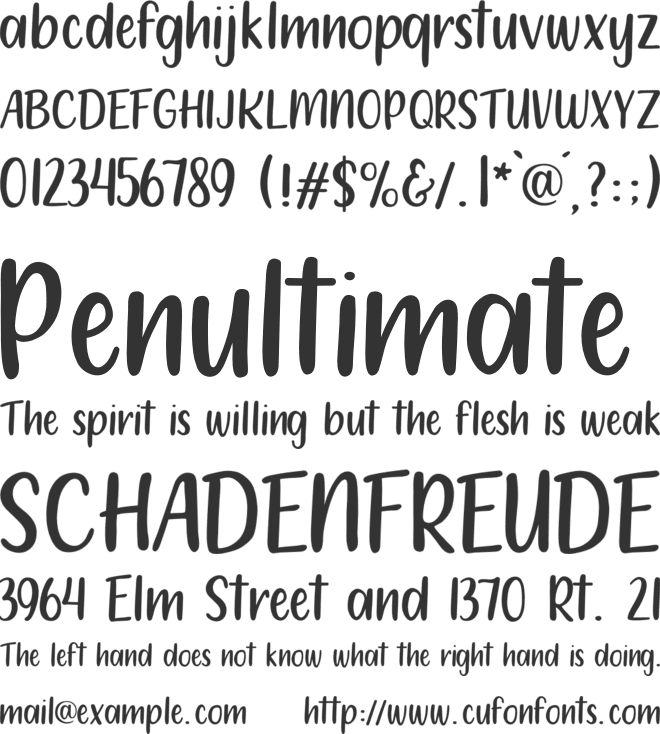 212 Moon Child Sans font preview