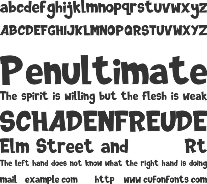 DINOTOONS font preview