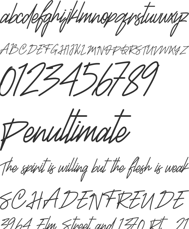 Mideltone Script font preview