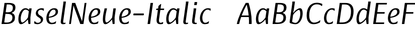 BaselNeue-Italic ☞ font