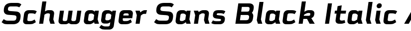 Schwager Sans Black Italic font