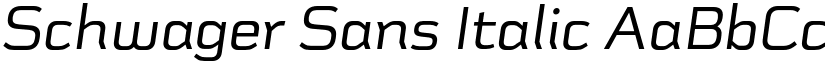 Schwager Sans Italic font