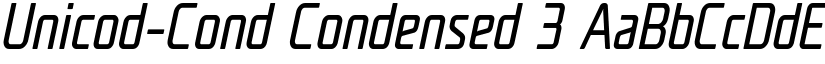 Unicod-Cond Condensed 3 font