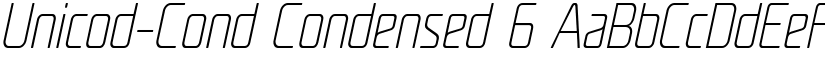 Unicod-Cond Condensed 6 font