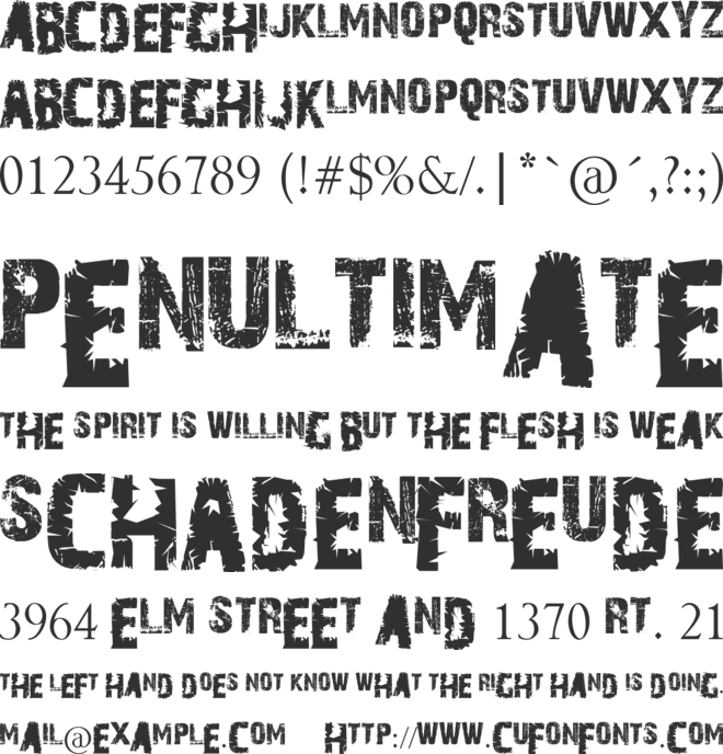 A Trip To Hell And Back font preview