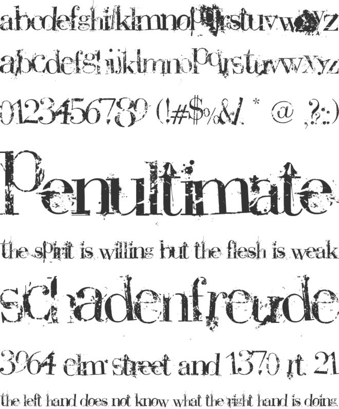 Plague Death font preview