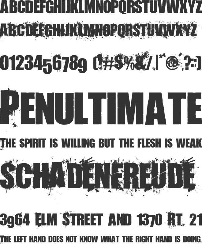 Living Hell font preview