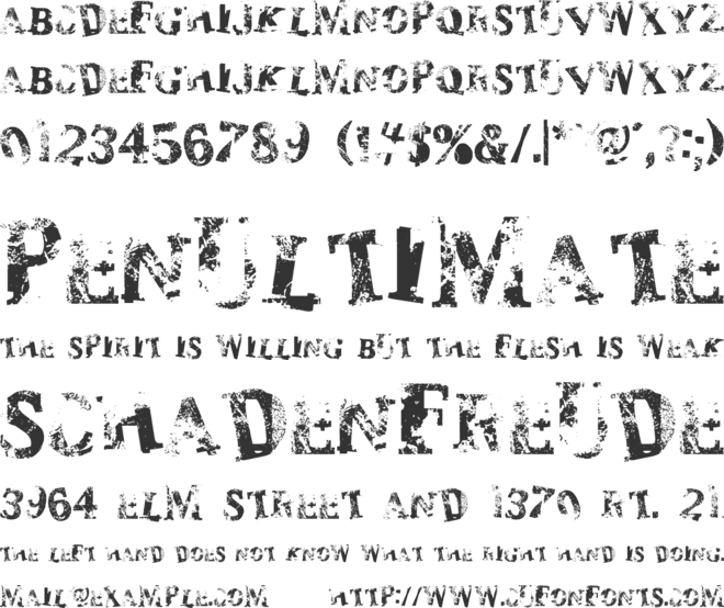Zombilaria font preview