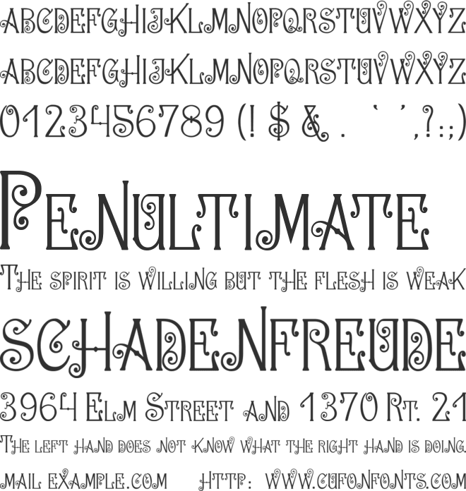 Typornament Prague font preview