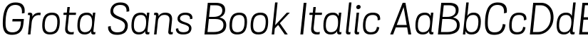 Grota Sans Book Italic font