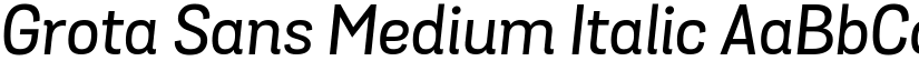 Grota Sans Medium Italic font