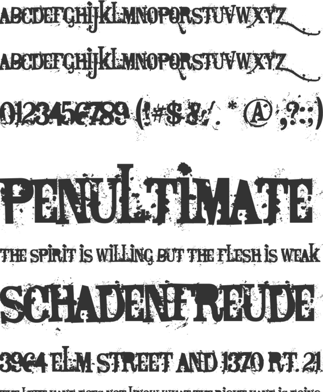 Bagpack font preview