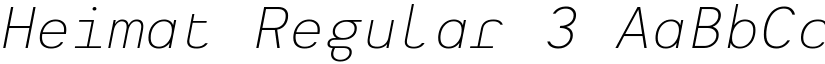 Heimat Regular 3 font