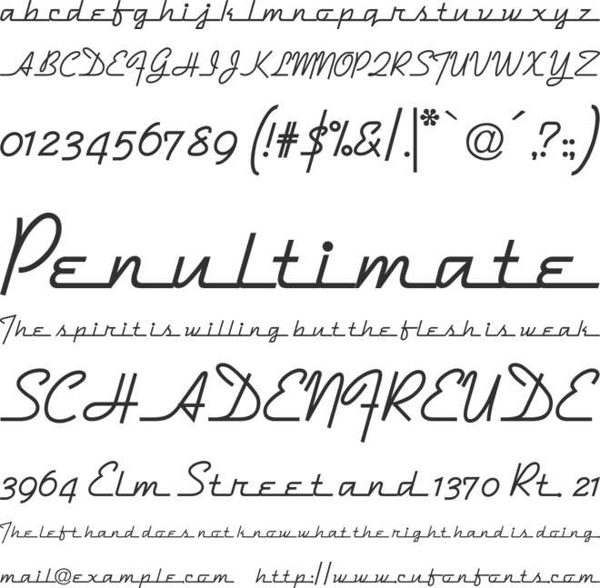 DymaxionScript font preview