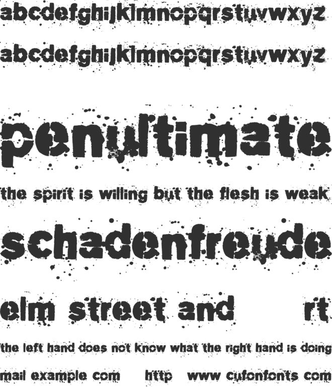 Pee on face font preview