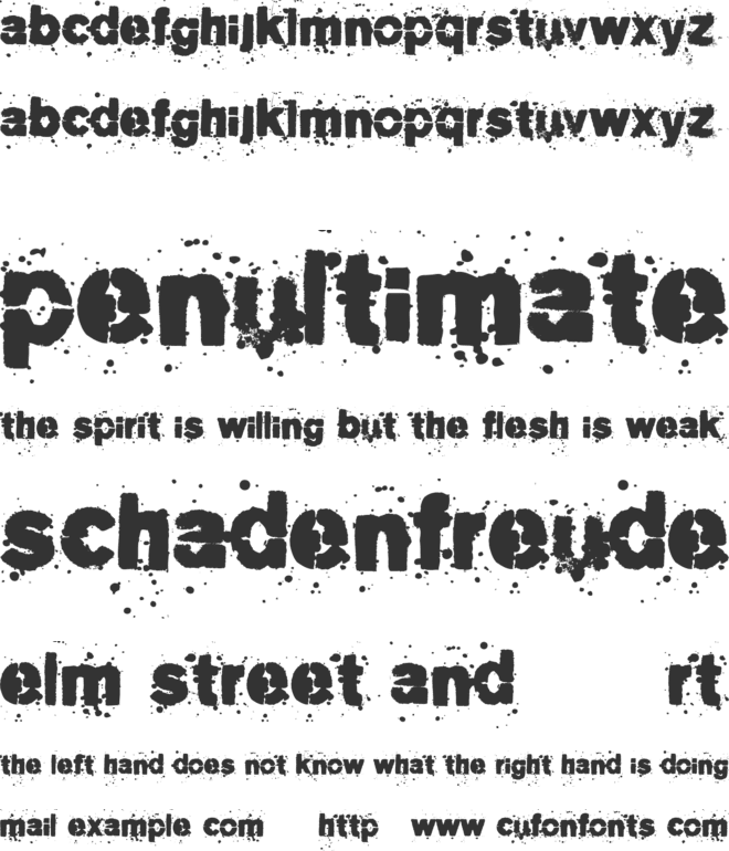 Pee on face font preview