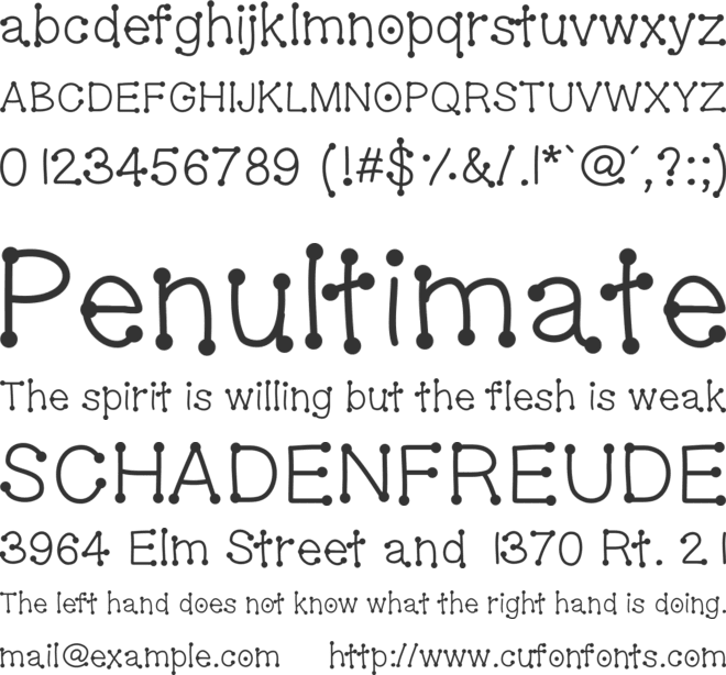GelDoticaLowerCase font preview