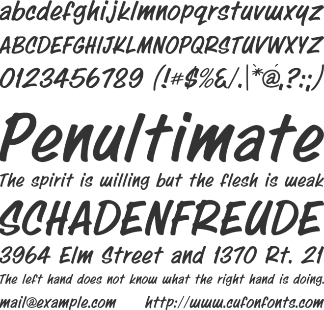 Sanford font preview