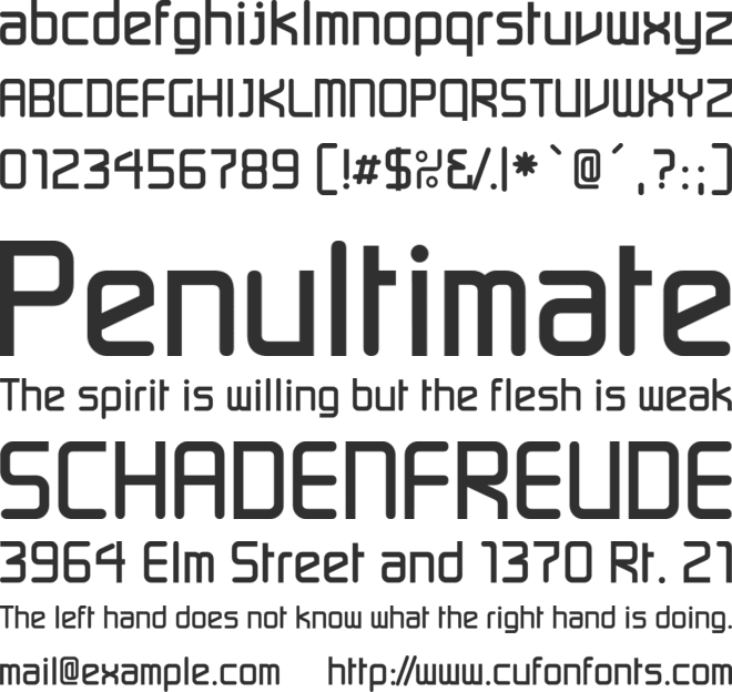 Club font preview